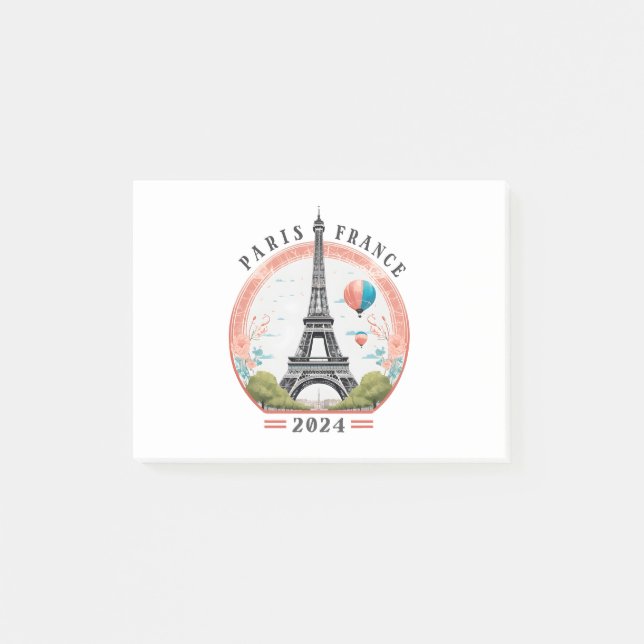 Paris France 2024 Post-it Notes, Eiffel Tower Notes (Front)