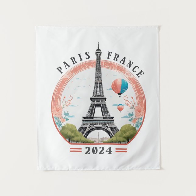 Paris France 2024 Tapestrys, Eiffel Tower Tapestry (Front)