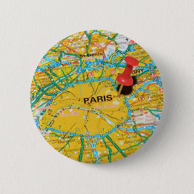 Paris, France 6 Cm Round Badge (Front)