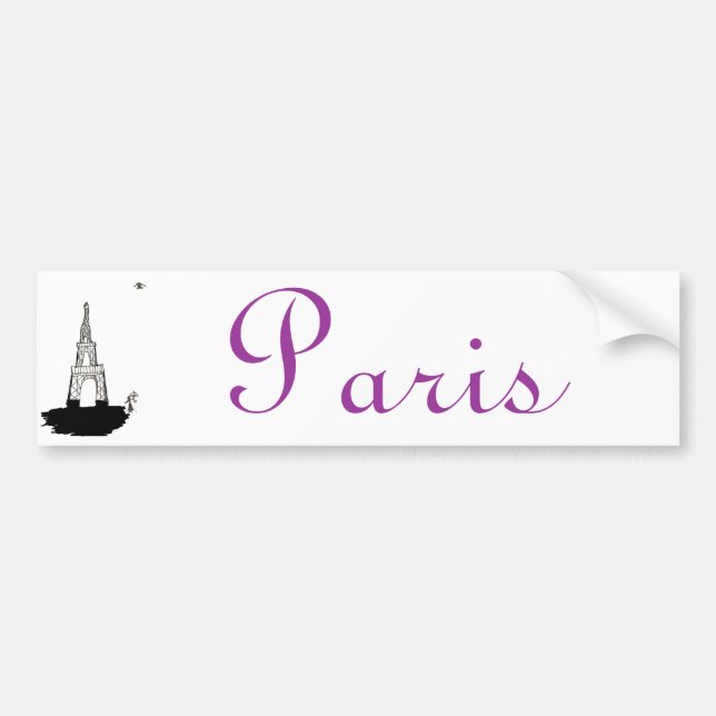 Paris, France and eiffel tower Bumper Sticker (Front)