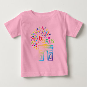 Paris France   Arc de Triomphe   Neon Design Baby T-Shirt