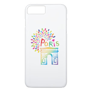 Paris France   Arc de Triomphe   Neon Design iPhone 8 Plus/7 Plus Case
