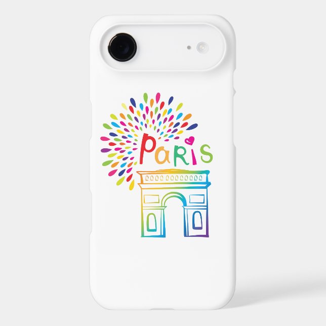Paris France | Arc de Triomphe | Neon Design Case-Mate iPhone Case (Back)