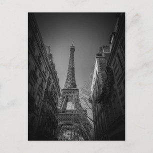 paris france black and white postcard