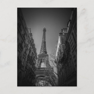 paris france black and white postcard