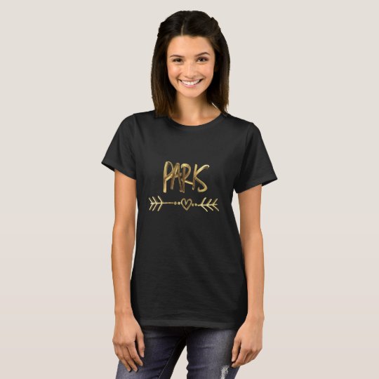 Paris France Black Gold Look Typography Elegant T-Shirt