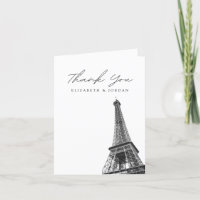 Paris France Blank Thank You Card