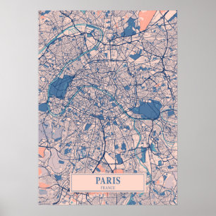 Paris - France Breezy City Map Poster