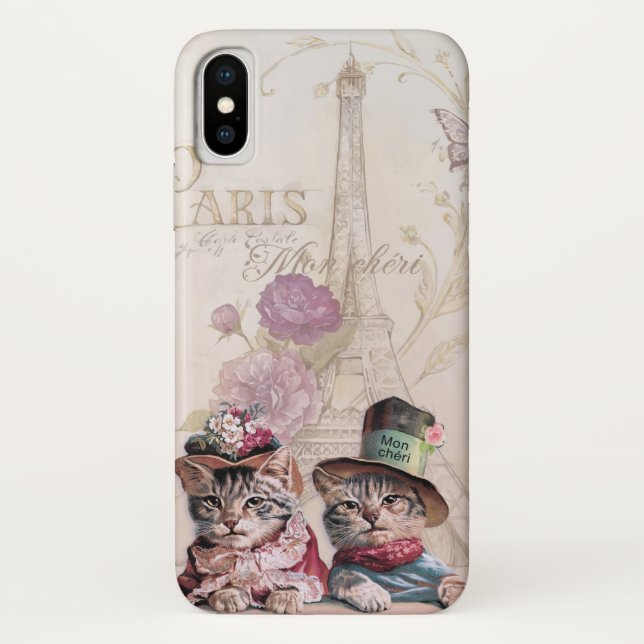Paris France Cats Case-Mate iPhone Case (Back)