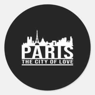 Paris France City Cityscape Skyline Funny Gift Classic Round Sticker
