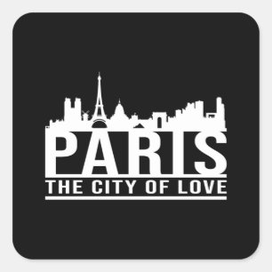 Paris France City Cityscape Skyline Funny Gift Square Sticker