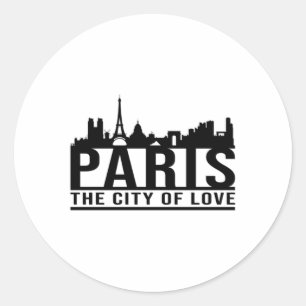 Paris France City Cityscape Skyline Gift Idea Classic Round Sticker