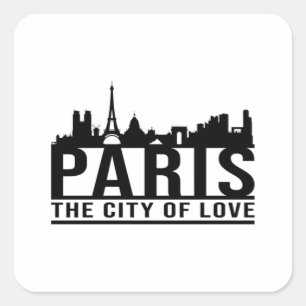 Paris France City Cityscape Skyline Gift Idea Square Sticker