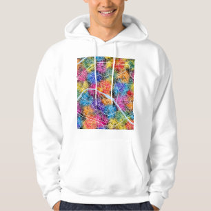 Paris France City Map Hoodie