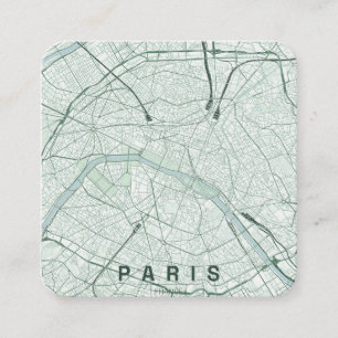 Paris France City Tour Guide Map Minimal Design Square Business Card