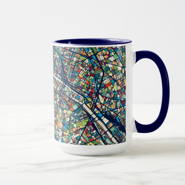 Paris France | Colourful Map Mug (Right)