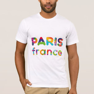 Paris France colourful text T-Shirt