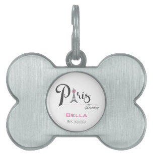 Paris France Eiffel Tower Adorable Cute Pet ID Tag