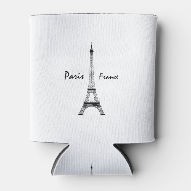 Paris France Eiffel Tower Can Cooler (Front)
