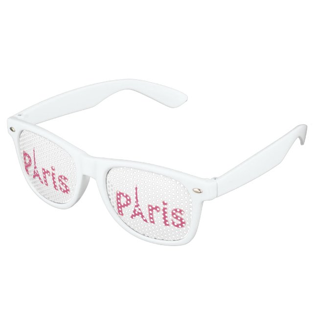 Paris France Eiffel Tower Cool Pink Retro Sunglasses (Angled)