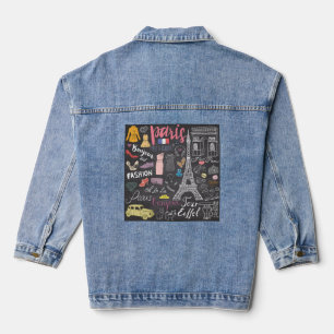 Paris France Eiffel Tower Denim Jacket