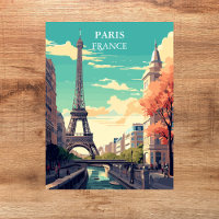Paris, France Eiffel Tower Illustration