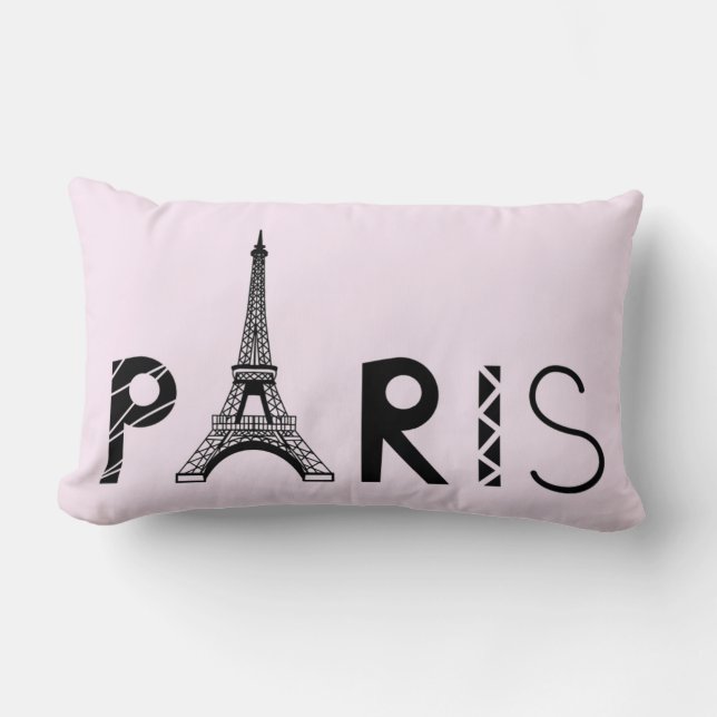 Paris, France | Eiffel Tower Lumbar Cushion (Front)