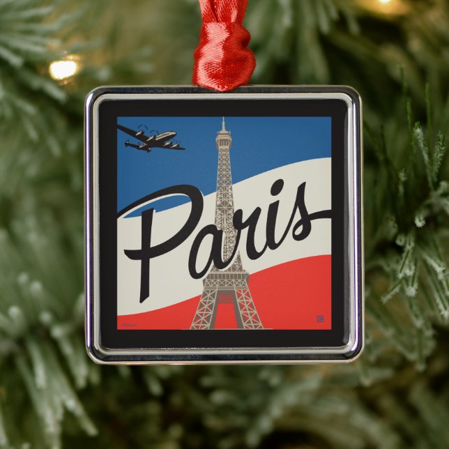 Paris France | Eiffel Tower Metal Ornament (Tree)