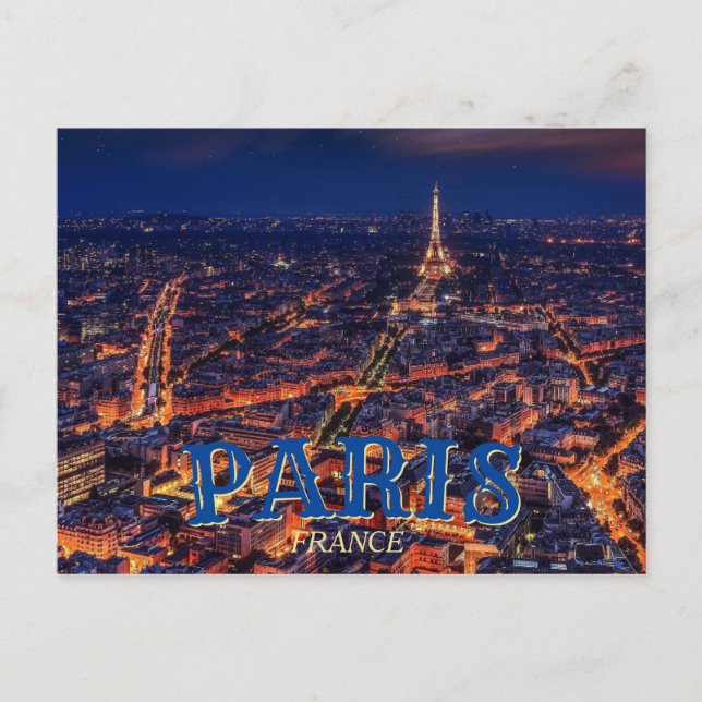 Paris France - Eiffel Tower Night Postcard (Front)