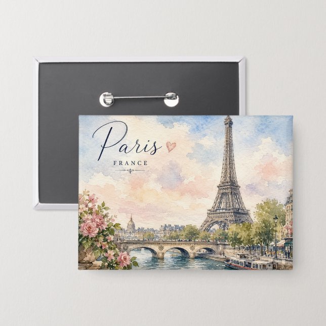 Paris France Eiffel Tower river seine  (Front/Back)