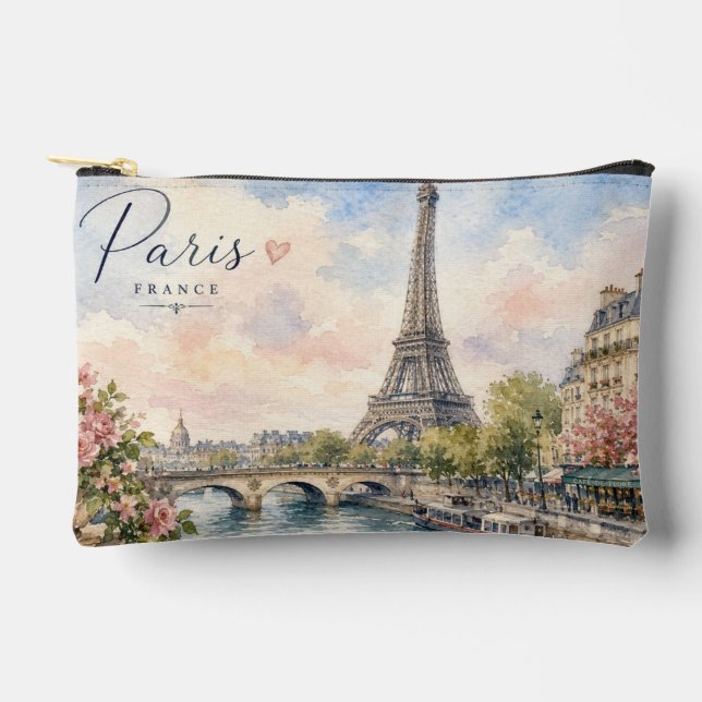 Paris France Eiffel Tower river seine  Accessory Pouch (Front)