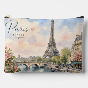 Paris France Eiffel Tower river seine Accessory Pouch