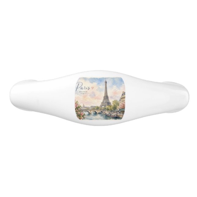 Paris France Eiffel Tower river seine  Ceramic Drawer Pull (Front)
