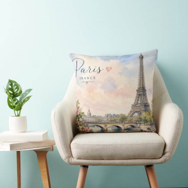 Paris France Eiffel Tower river seine  Cushion (Chair)