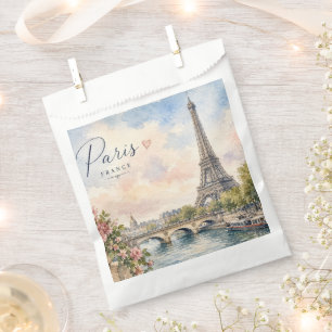 Paris France Eiffel Tower river seine Favour Bag