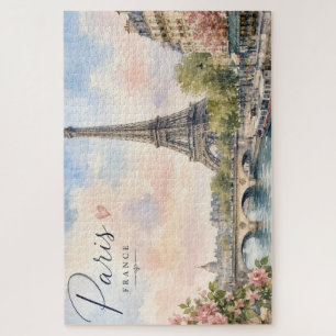 Paris France Eiffel Tower river seine  Jigsaw Puzzle