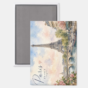 Paris France Eiffel Tower river seine Magnet