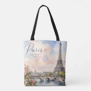 Paris France Eiffel Tower river seine Tote Bag