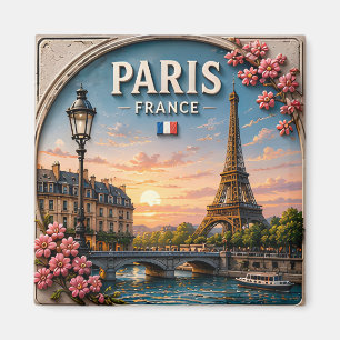 🗼 Paris France Eiffel Tower Riverside City Views Magnet