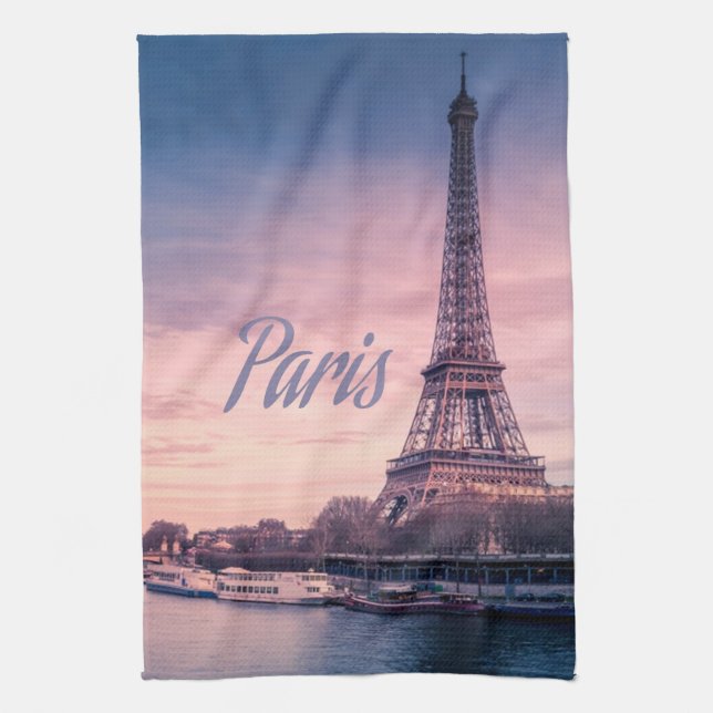 Paris France eiffel tower Tea Towel (Vertical)