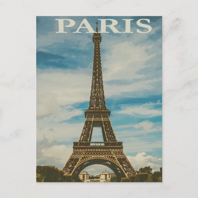 Paris France Eiffel Tower Travel Postcard (Front)