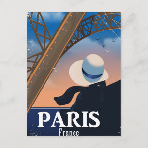 Paris France Eiffel tower travel poster Postcard