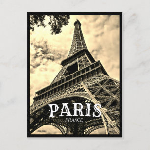 Paris France - Eiffel Tower Vintage Postcard