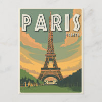 Paris France Eiffel Tower Vintage Travel