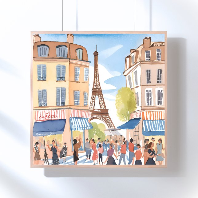 Paris France Eiffel Tower | Watercolor European Poster (Creator Uploaded)