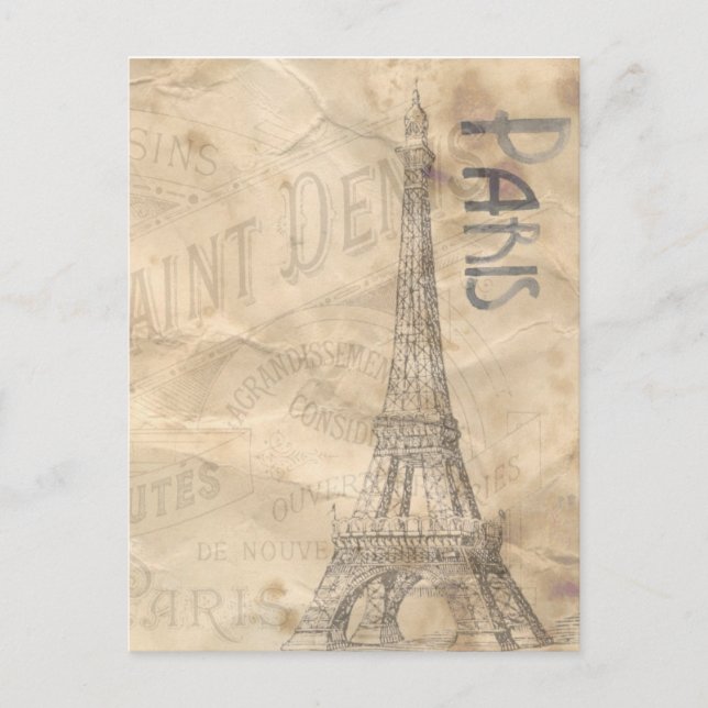 Paris France eiffil tower collage Postcard (Front)