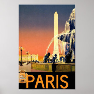 Paris France Europe Vintage Travel Poster