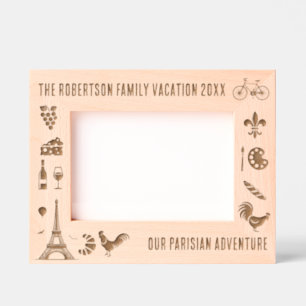Paris France Family Vacation Personalised 7x5 Etched Frames