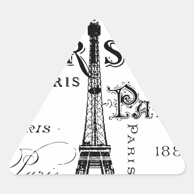 Paris France Gifts and Souvenirs Triangle Sticker (Front)