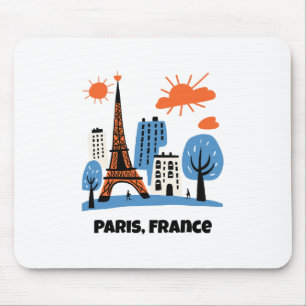 Paris France Kids Europe Vacation Souvenir Boys Gi Mouse Pad
